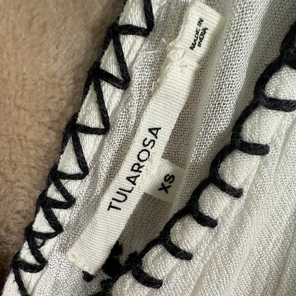 Tularosa Halo Embroidered Tassel Dress | White Boho Mini Revolve | Size XS - Picture 4 of 10